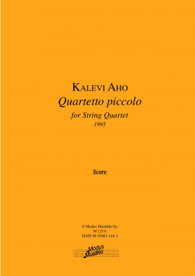 Aho Kalevi: Quartetto piccolo jousikvartetille, partituuri